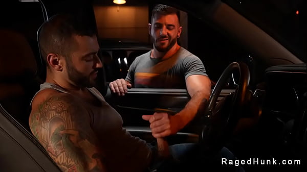 Gay jerking cock through window