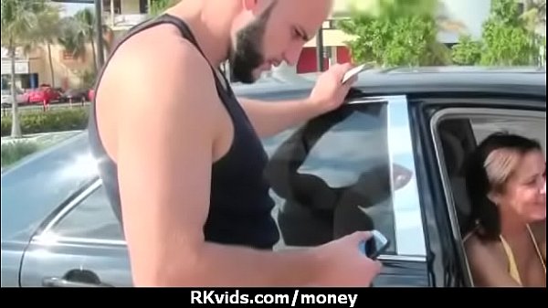 Sexy exhibitionist GFs are paid cash for some public fucking 17