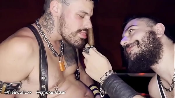 The Leather Handler and His Obedient Smoker - Part IIsmokerOtter handles freewolfxxx by his cock piercing in this hot sm ...