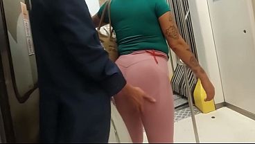 Big-bootied girl in leggings, you can see her thong, and I gave her a few kisses on the subway