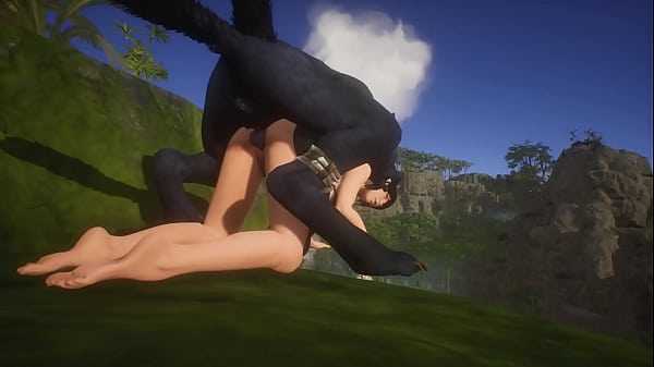 (3d Wild Life gameplay) Fox girl plays with her wolf friend