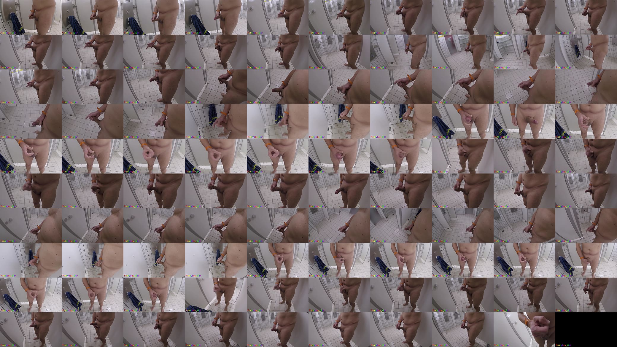 I jerk my cock naked in a public shower room. Unfortunately my fun was ruined. 预览图