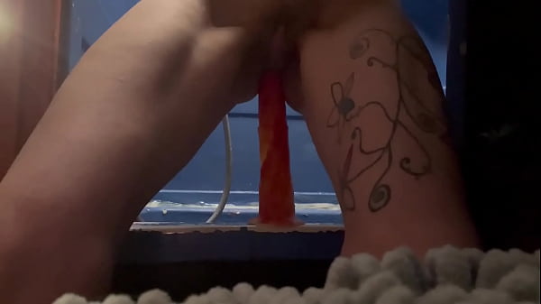 Anal Rough ride on cock dildo