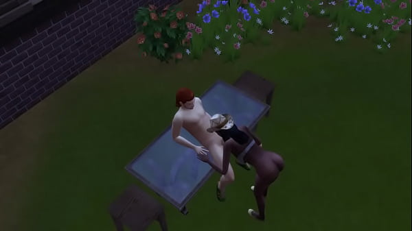 A red-haired bearded man fucked his girlfriend on the table
