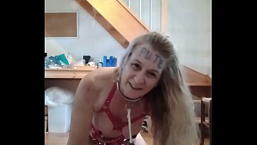 2026 09 29 Slave F red stockings humiliations, belt and anal training
