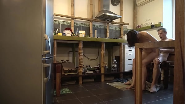 Dirty fucking with step daughter in the kitchen