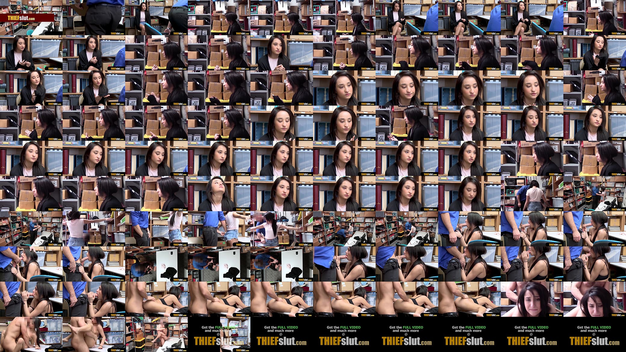 Cute brunette shoplifter teen rough fucked on CCTV 预览图