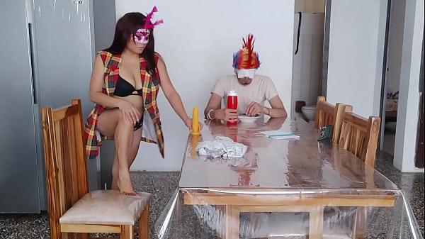 A maid fulfills a dark fetish in front of a man who's taking care of her at home. Her tits are charming and natural.