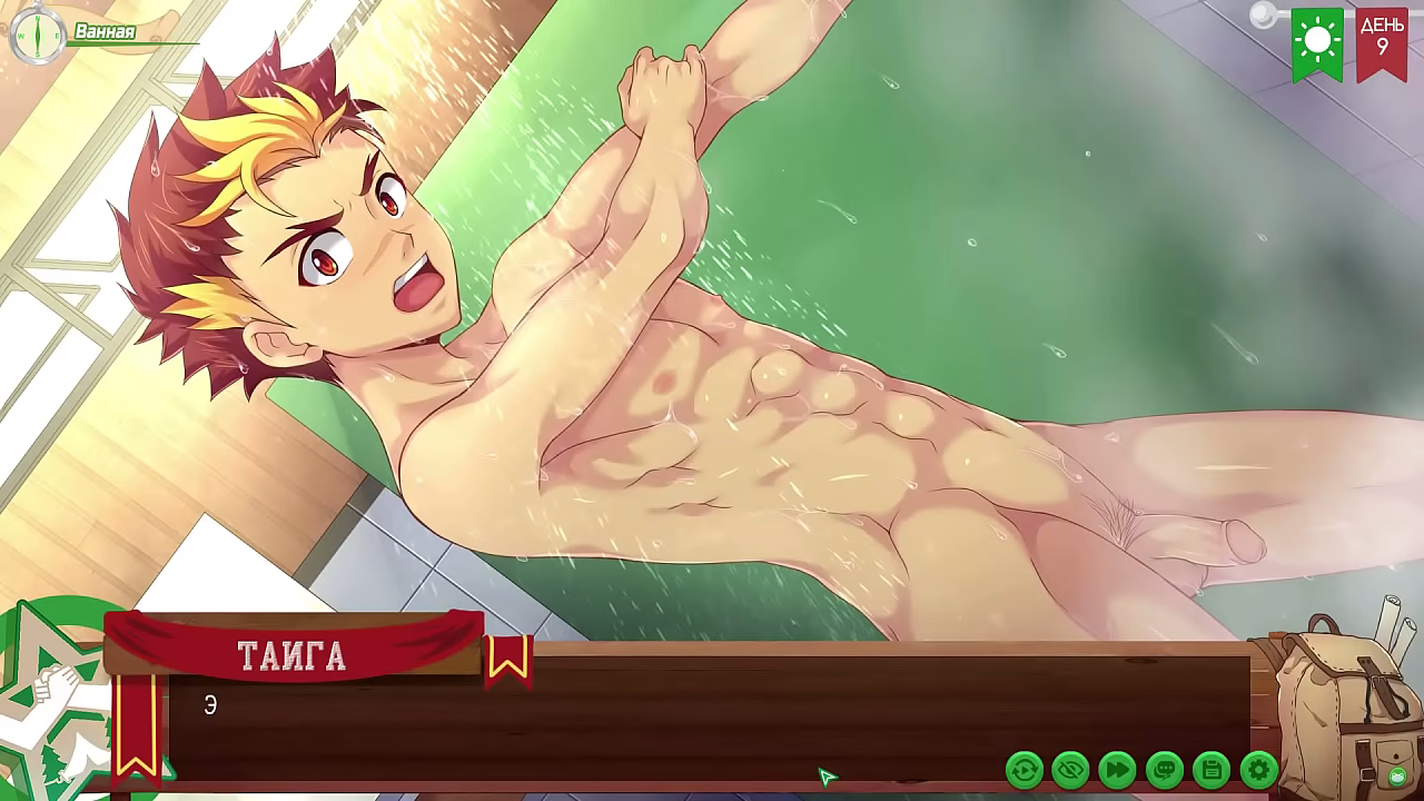 Game: Friends Camp path 2, part 5 - In the shower with Taiga (russian voiceover)