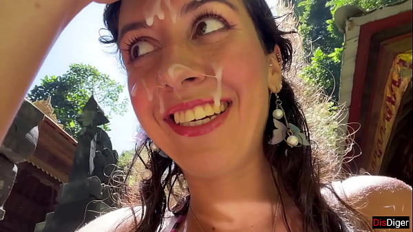 Cum on Face in Public Locker Room and Cumwalk at the Waterfall