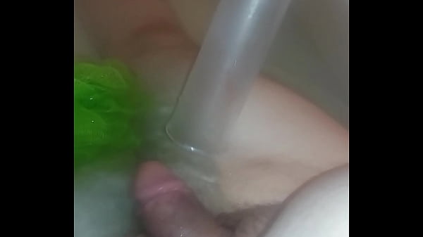 Pumpin my cock in the tub