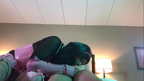 Transgender in Chastity Sucks Huge Cock