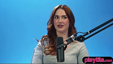 BBW redhead MILF flaunts big boobs and fingerfucks her wet pussy