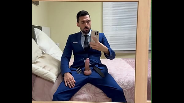 Hot daddy jerking off busts a thick load