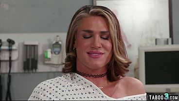 Confident doctor calming down his nervous transsexual patient Kalli Grace