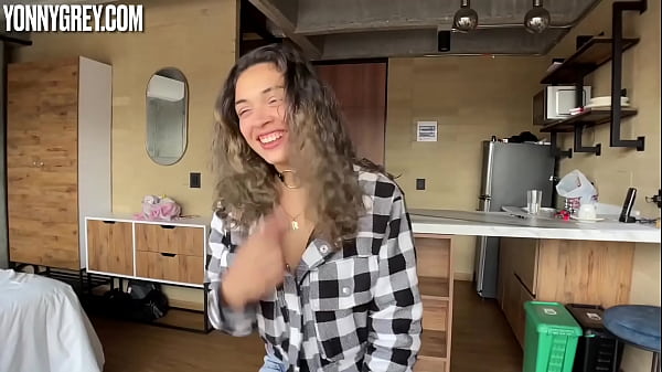 First Porn Casting for Curly Latina MILF - POV Blowjob Rimming and Cum in Mouth