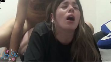 That girl's laughing, I doubt you won't cum watching her cross-eyed.