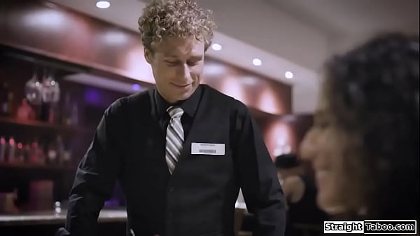 Latina girl fucked in public by a waiter