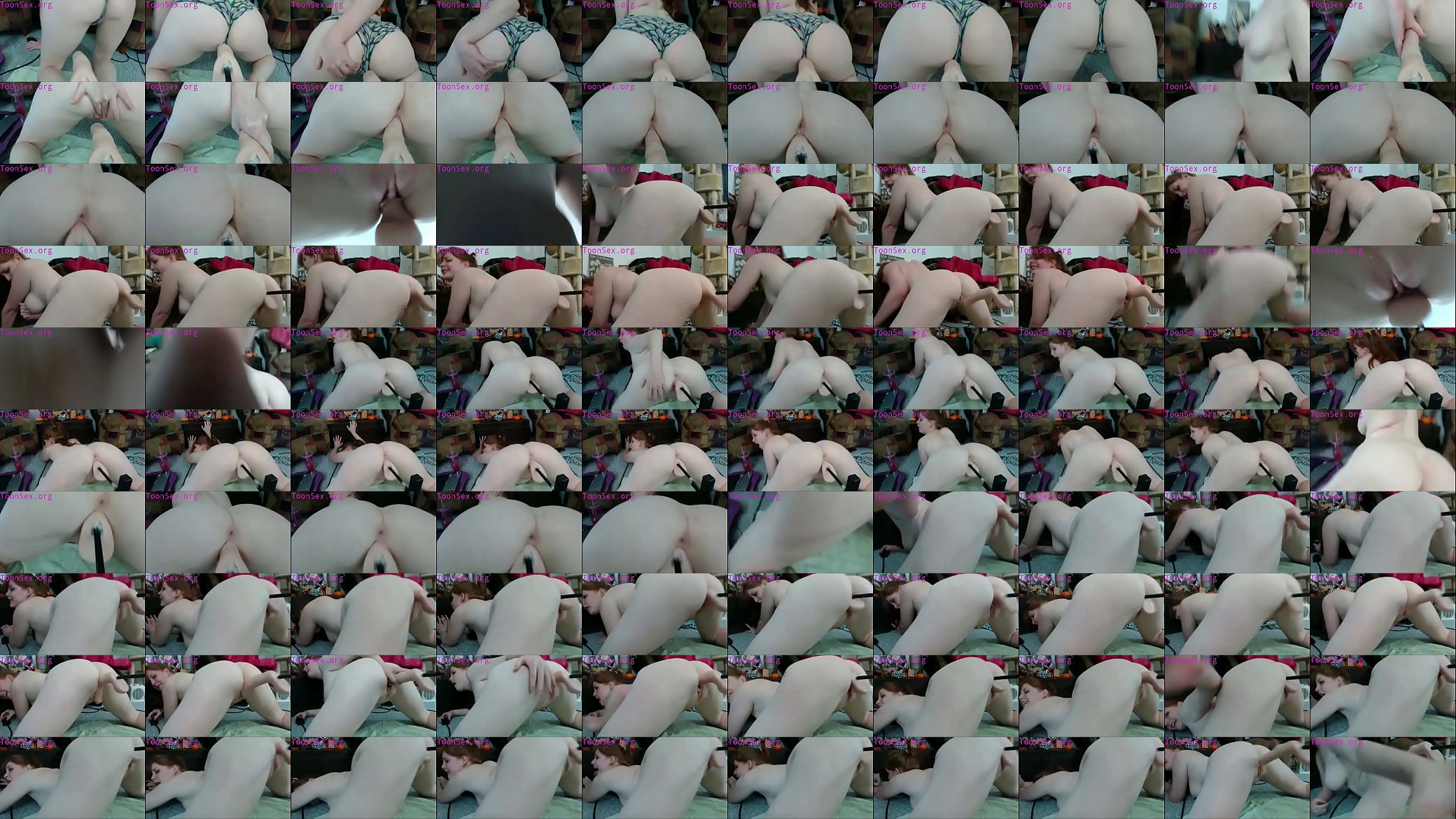 Redhead PAWG Camgirl Squirts Multiple Times On Sex Machine 预览图