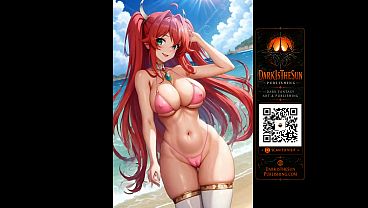 Anime Beach Girls –  Bikini Showcase | NSFW Anime Art AI Hentai Ecchi Big Boobs- Canvas Art prints Available at DarkIsTheSunPublishing 6 sec