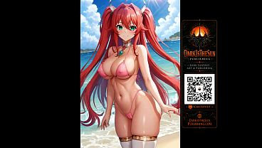  Anime Beach Girls –  Bikini Showcase | NSFW Anime Art AI Hentai Ecchi Big Boobs  Canvas Art Prints Available At DarkIsTheSunPublishing