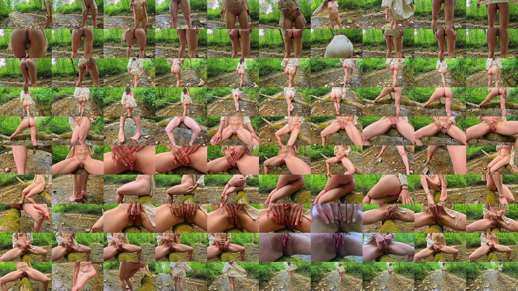 Naked girl walks in the stream and masturbates passionately 预览图