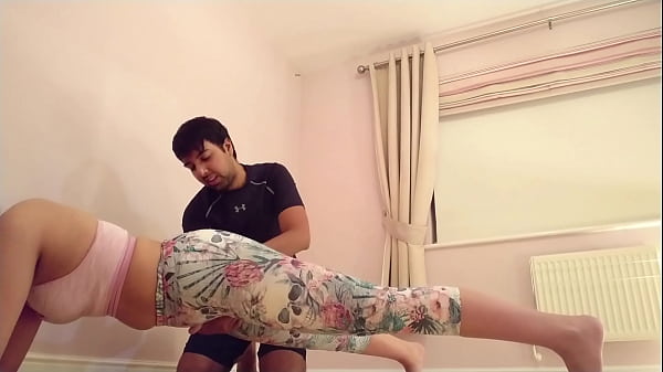 Teen tricked into getting naked for personal trainer and sucking his cock POV Indian