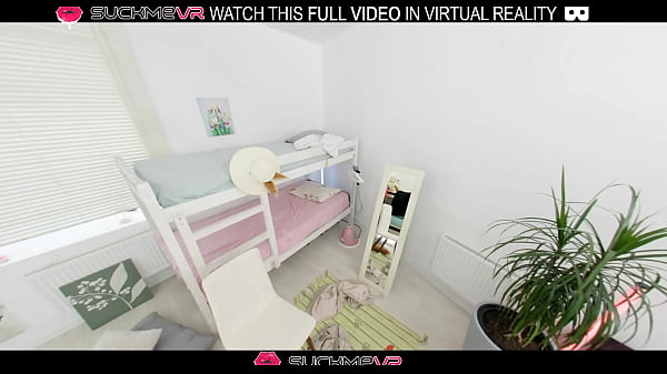 Blonde Milka Way with a shaved pussy fucks passionately and moans loudly,in VR.