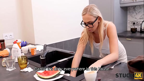 Download Video - STUCK4K&period; Sexy blondes hand was stuck in the drain so the stud helped