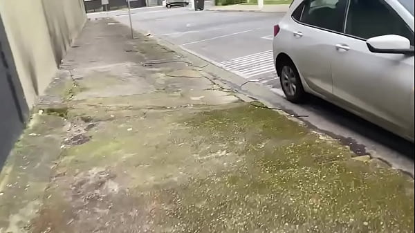 Sucking the Uber on the street with people passing by, I still got milk in my mouth (COMPLETE ON RED)