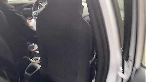 Sucking the Uber on the street with people passing by, I still got milk in my mouth (COMPLETE ON RED)