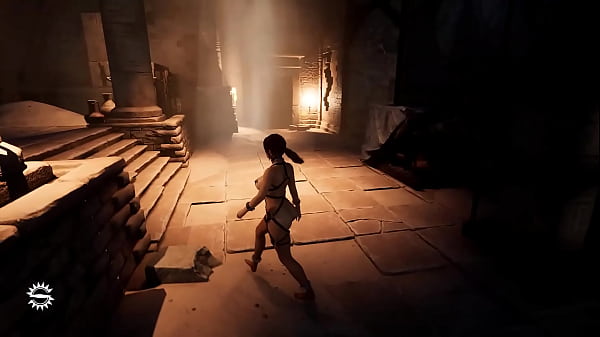 Download Video - A huge rock hard cock suddenly filled Lara Croft's pussy to the brim&period; Hentai Game 3D Animation