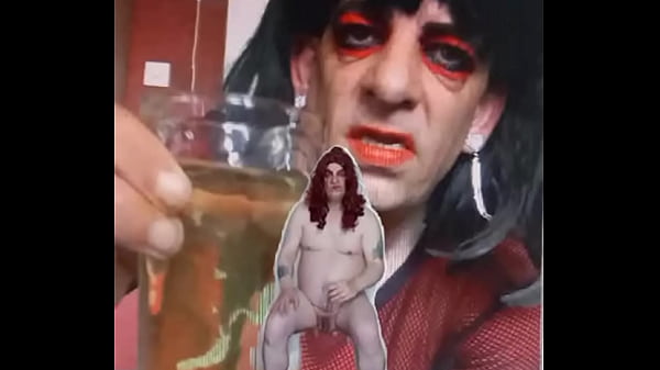 Bisexual sissy male naked and exposed while tak...