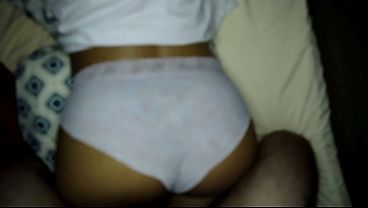 Big-assed stepsister with her panties pushed to the side. Homemade porn.