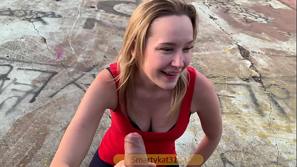 BUSTED! Blonde Porn hoe CAUGHT filming in PUBLI...