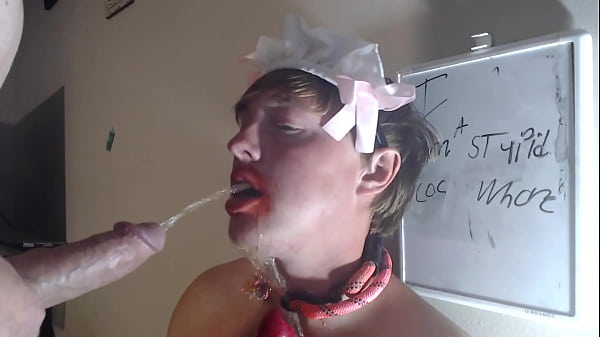 This stupid whore Sucks dog dildo , Gets pissed...