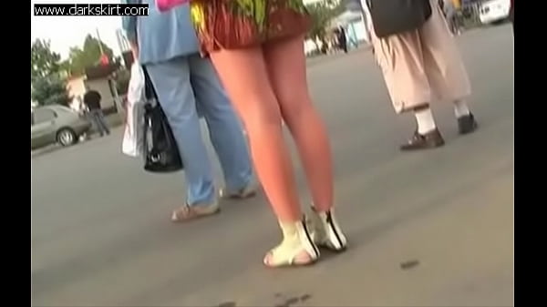 Funky russian teen upskirted in the street