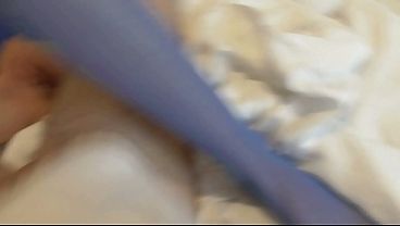 blue nylons foot play foot job