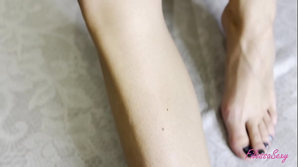 jerking him off with sexy feet until he cums