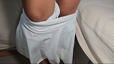 Stepsister loses strip game and hands over her wet pussy as a trophy