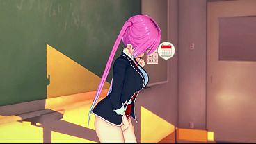 Pink Haired Beauty Caught Masturbating Gets Her Pussy Licked - Hentai