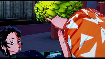 Download Video - Zenitsu wraps his legs around Tanjiro and lets him cum in his ass - Demon Slayer Hentai&period;