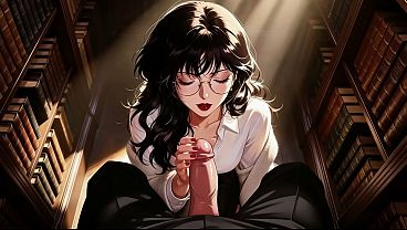 Download Video - Gap Moe glasses beautiful woman &comma; the private study session in the library&period;Super temptation&period;Episode 3&period; AI-generated