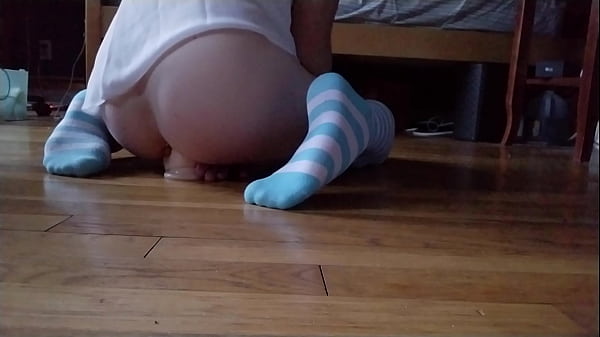 Tranny fucks himself with a dildo