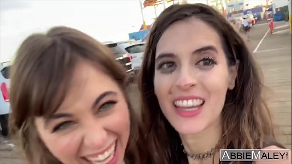 Download Video - Risky Public Restroom Threesome - Abbie Maley And Riley Reid Almost Caught Fucking&excl;