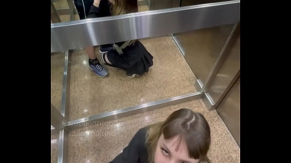 stuck with my neighbor in the elevator and he fucks my ass anal creampie
