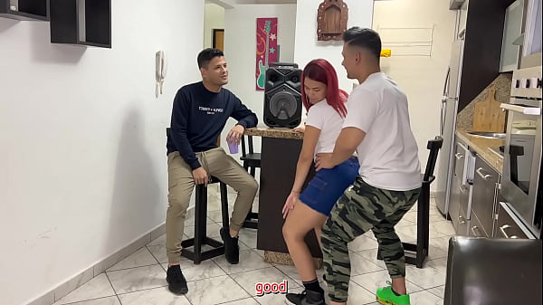 Dancing Reggaeton with my Friend's Girlfriend and I Rub my Cock in his Ass in front of him to Excite her NTR Story Netorare