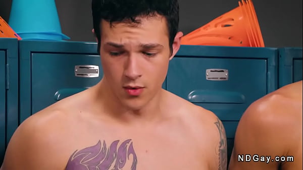 Gay black coach fuck guys in threesome in locke...