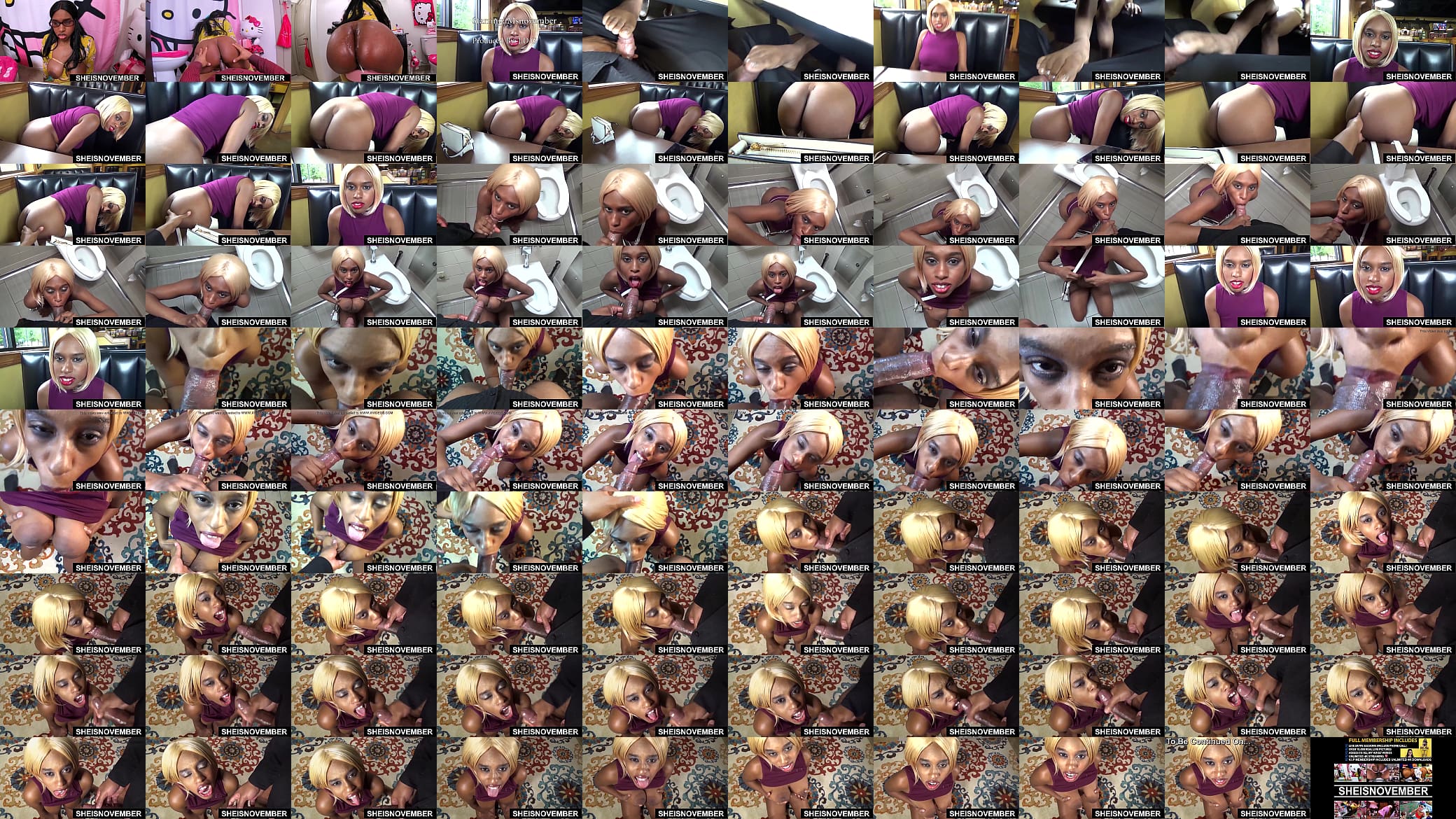 Freaky Whore Biting Ejaculating Dick Head On Her Knees After Sucking BBC Near Toilet In Public Restroom, Promiscuous Black Female Sheisnovember Flashing Her Curvy Ass Cheeks Before Exposing Large Heavy Tits And Nipples Closeup By Msnovember 预览图