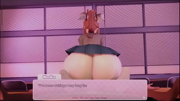 Doki Doki Literature Club Monika riding cock
